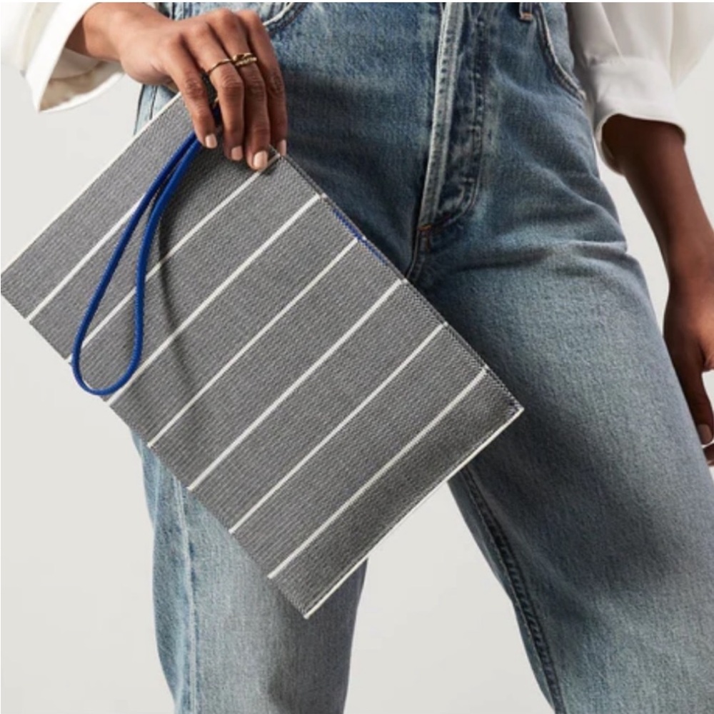 New without Box! Rothy’s Maritime Blue & White Wristlet Clutch
